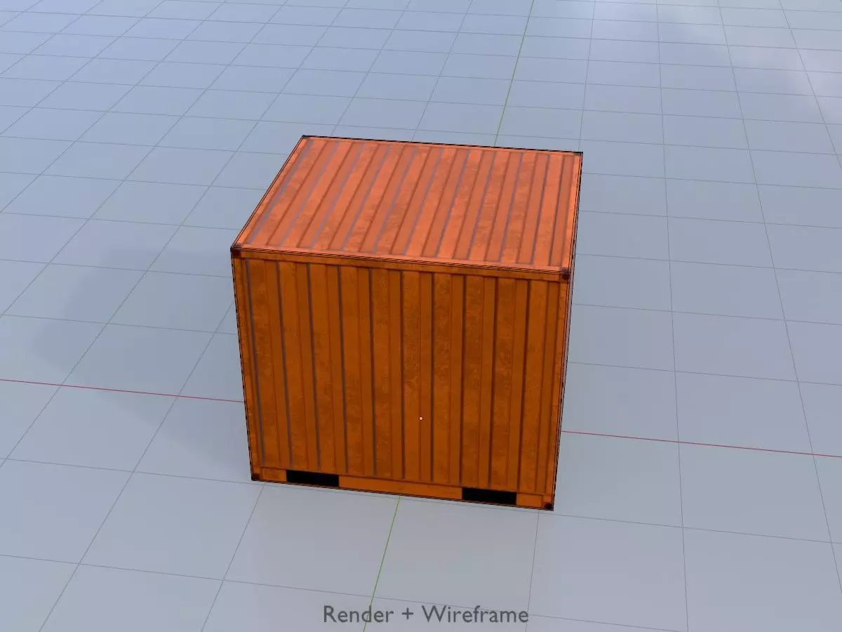 Warehouse-Container signal orange all Versions 3D Model Collection_26