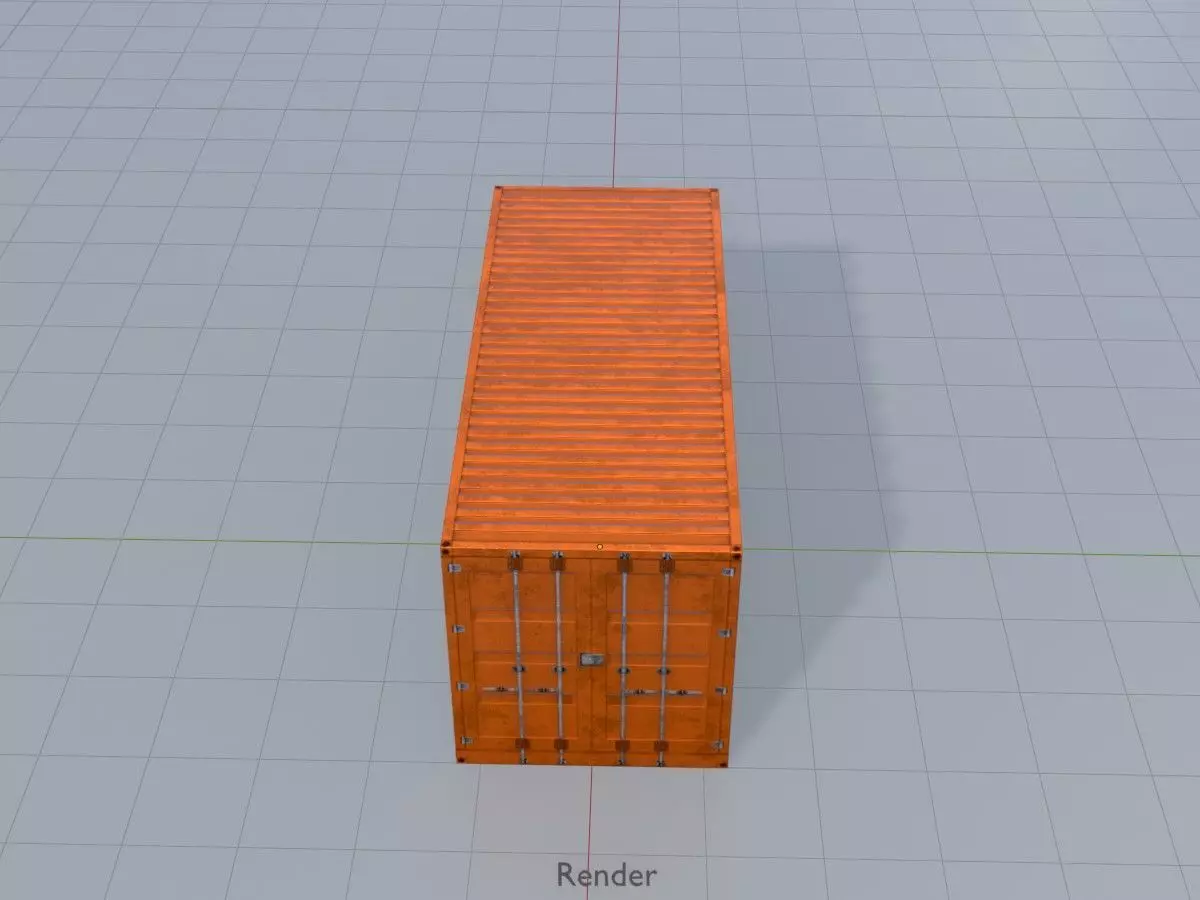 Warehouse-Container signal orange all Versions 3D Model Collection_44