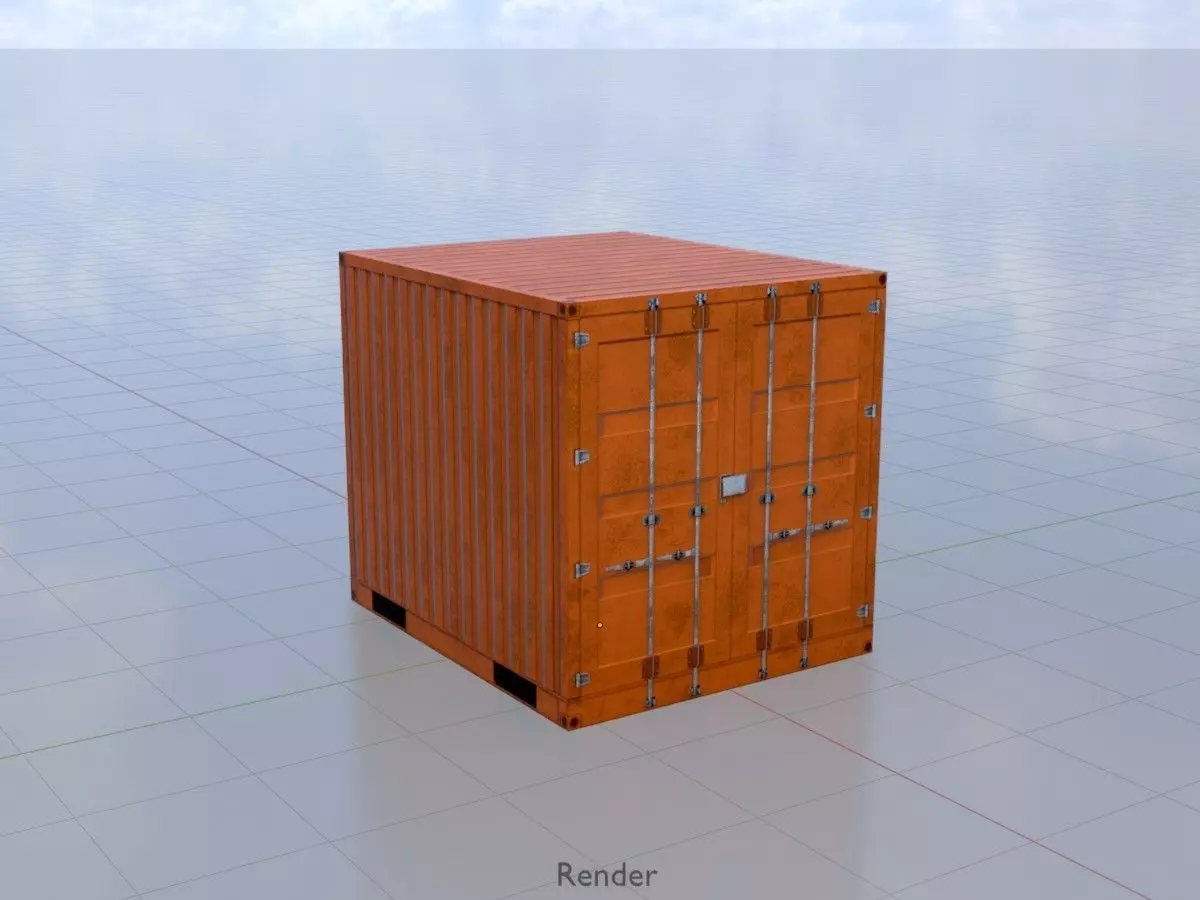 Warehouse-Container signal orange all Versions 3D Model Collection_39