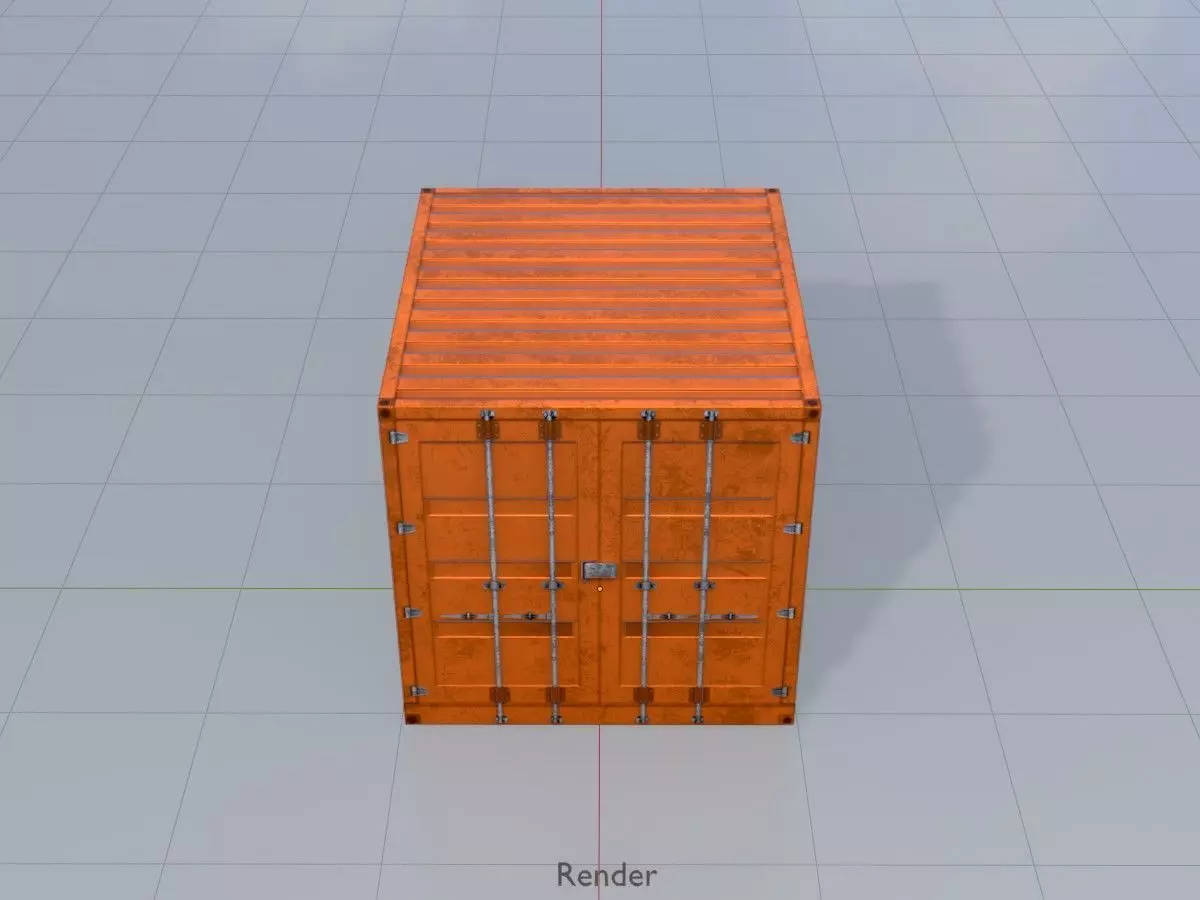 Warehouse-Container signal orange all Versions 3D Model Collection_46