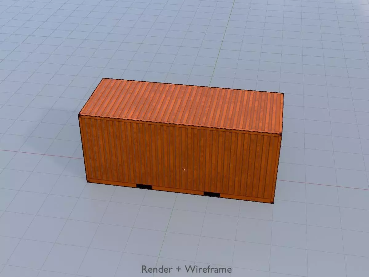 Warehouse-Container signal orange all Versions 3D Model Collection_24