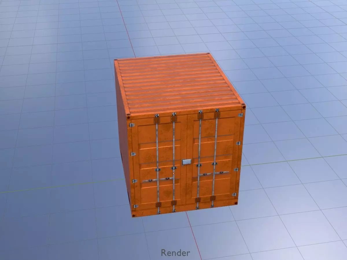 Warehouse-Container signal orange all Versions 3D Model Collection_59