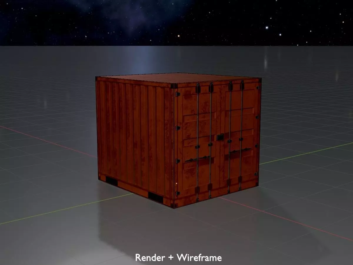 Warehouse-Container signal orange all Versions 3D Model Collection_34