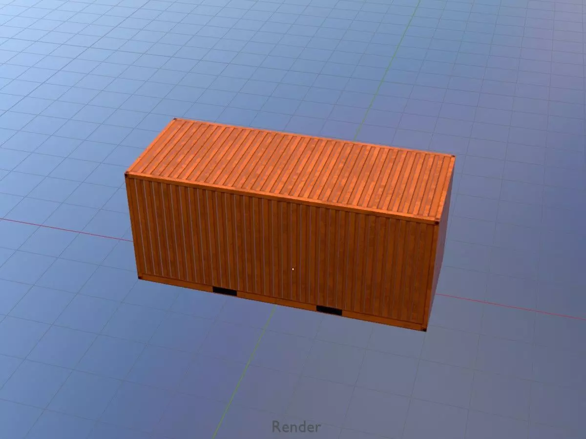 Warehouse-Container signal orange all Versions 3D Model Collection_64