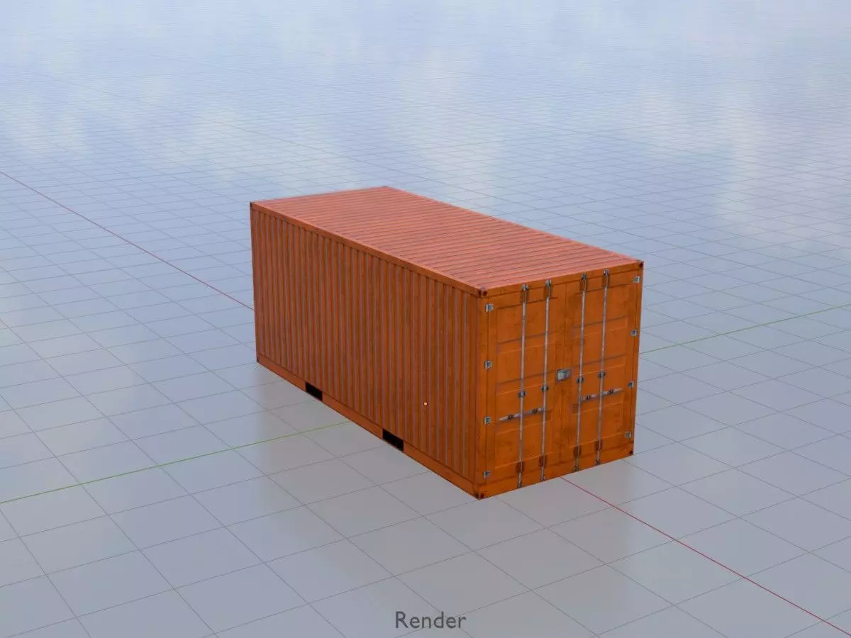 Warehouse-Container signal orange all Versions 3D Model Collection_40