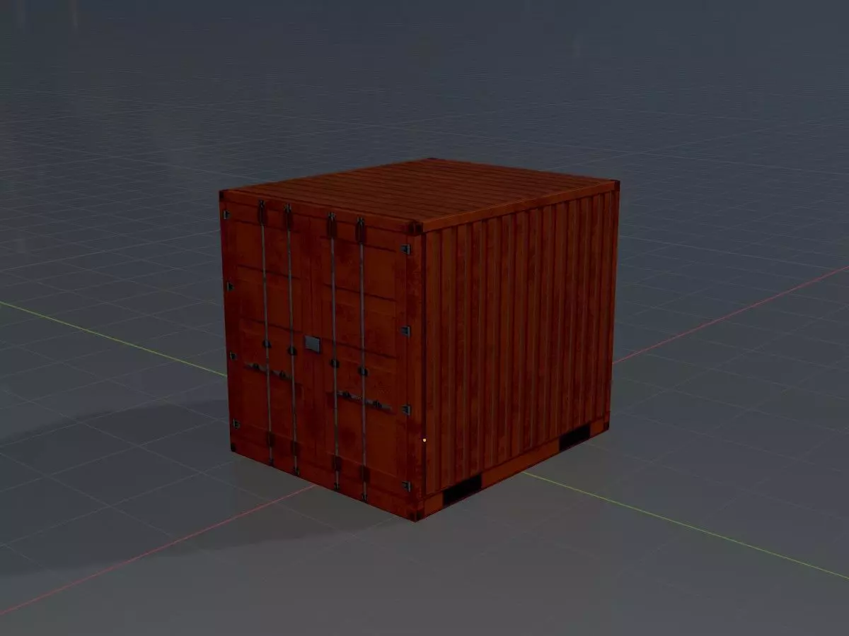 Warehouse-Container signal orange all Versions 3D Model Collection_19