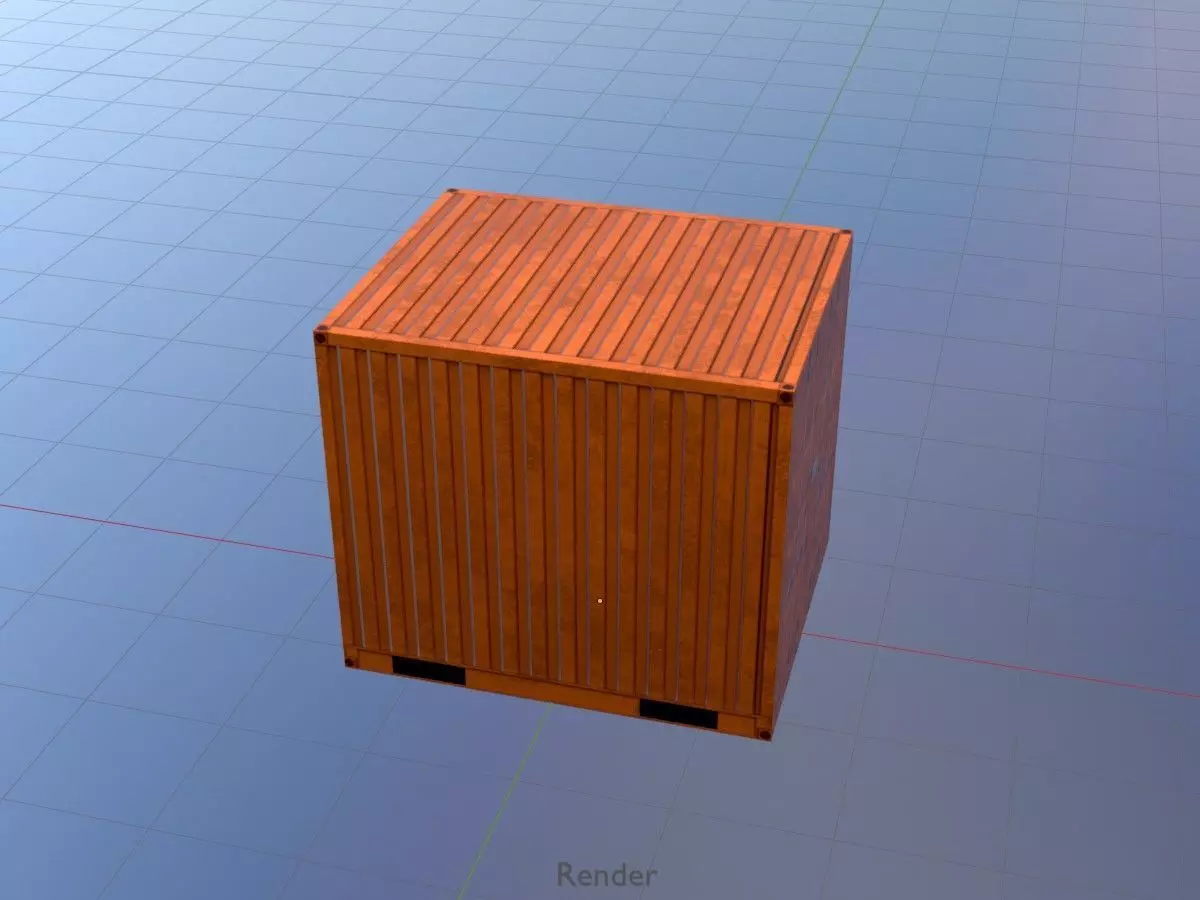 Warehouse-Container signal orange all Versions 3D Model Collection_63