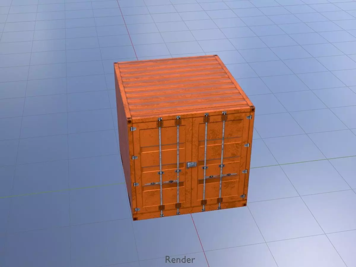 Warehouse-Container signal orange all Versions 3D Model Collection_62