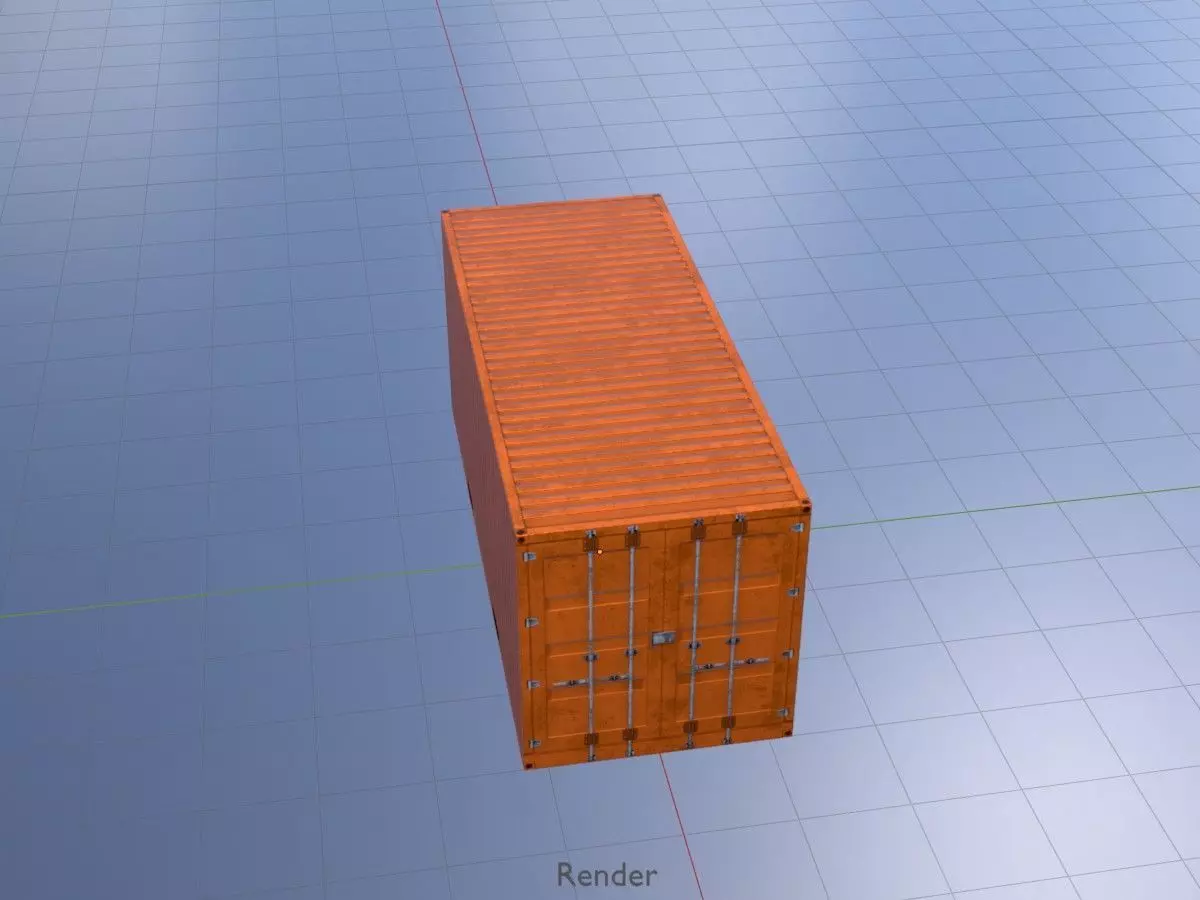 Warehouse-Container signal orange all Versions 3D Model Collection_60