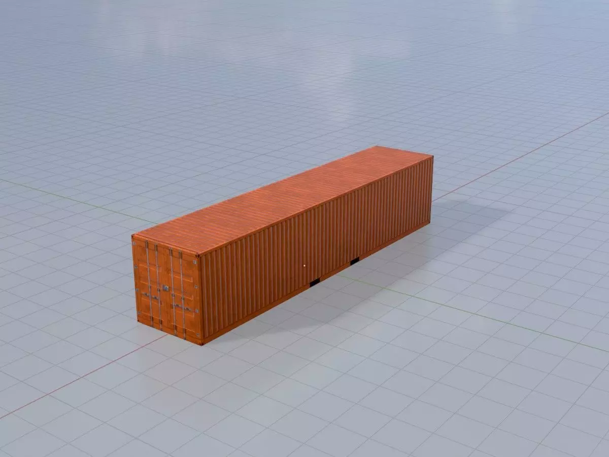 Warehouse-Container signal orange all Versions 3D Model Collection_13