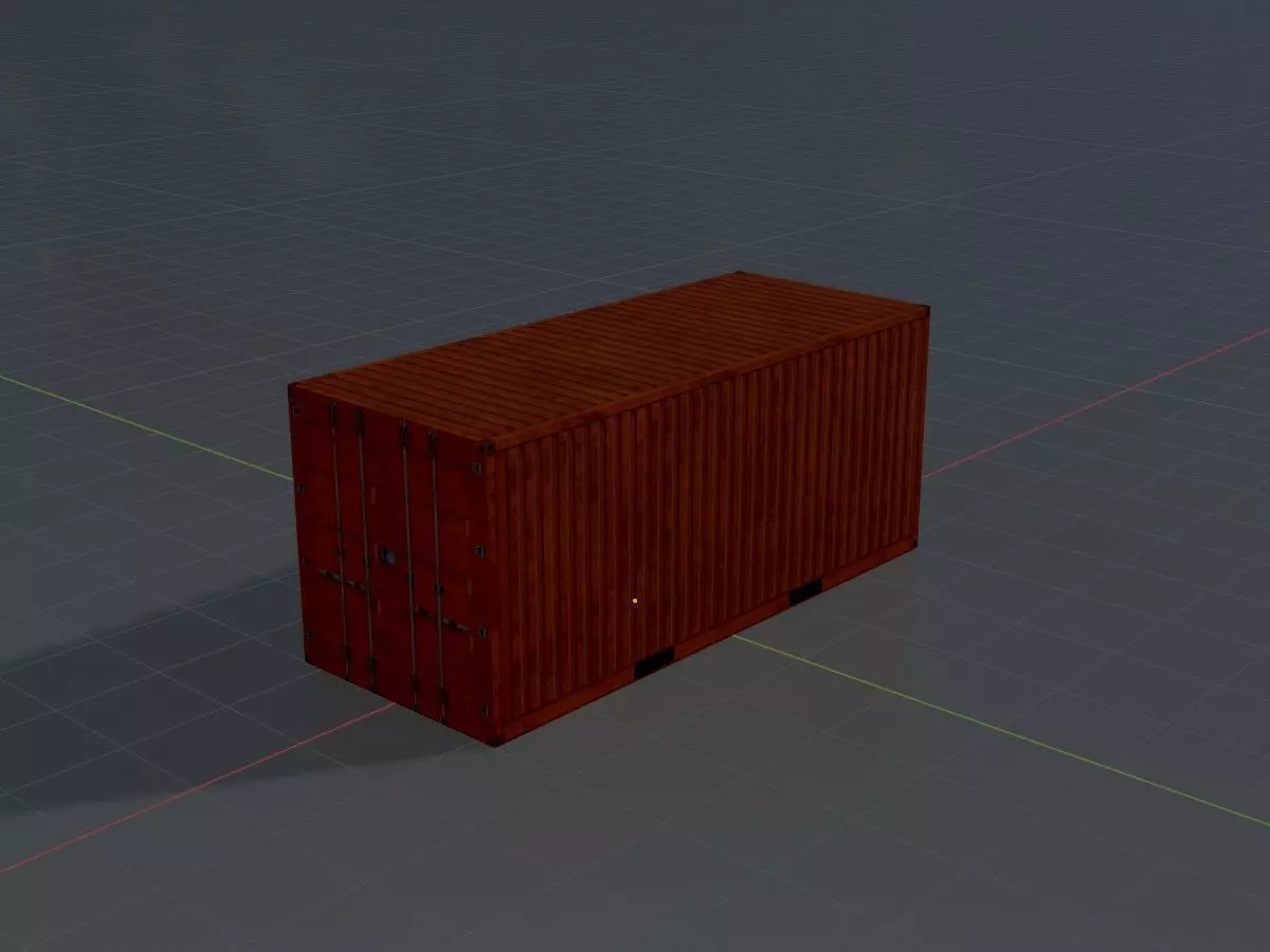 Warehouse-Container signal orange all Versions 3D Model Collection_20