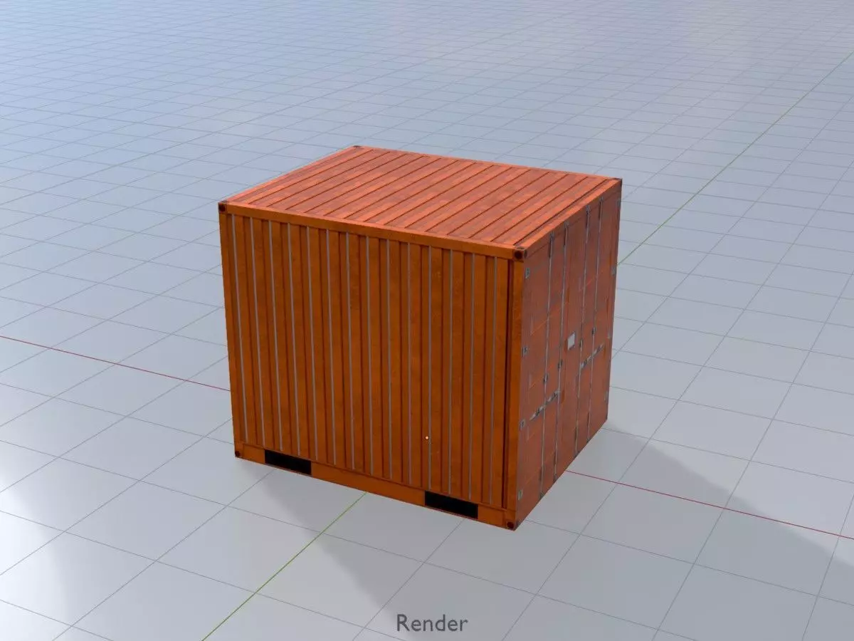 Warehouse-Container signal orange all Versions 3D Model Collection_47