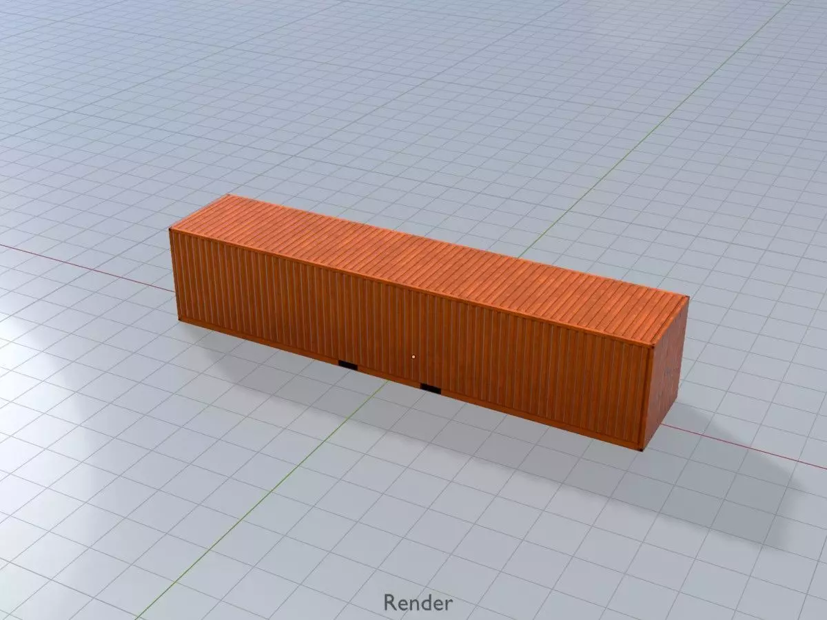 Warehouse-Container signal orange all Versions 3D Model Collection_49
