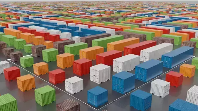 Low-Poly Shipping Container Modules all Versions 3D Model Collection