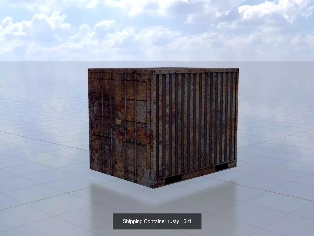 Low-Poly Shipping Container Modules all Versions 3D Model Collection_47