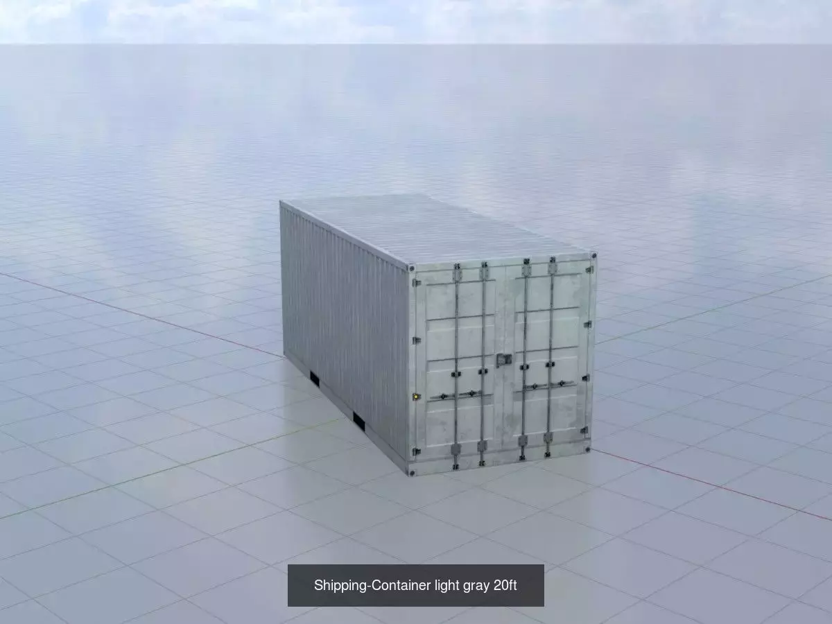Low-Poly Shipping Container Modules all Versions 3D Model Collection_35