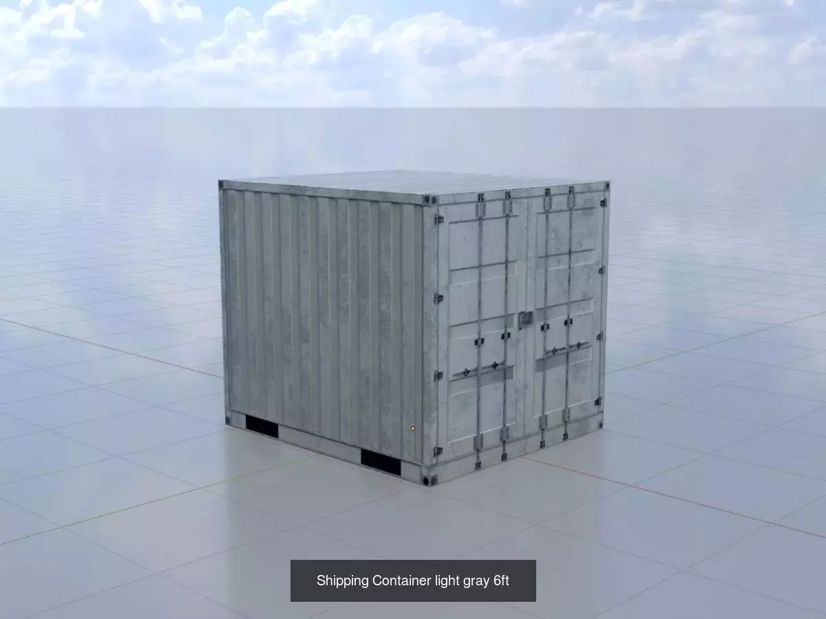 Low-Poly Shipping Container Modules all Versions 3D Model Collection_37