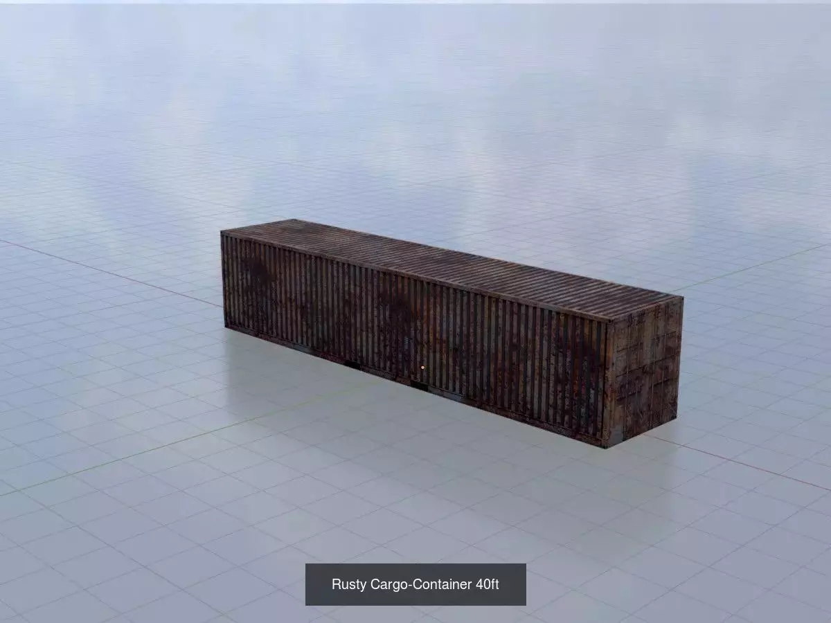 Low-Poly Shipping Container Modules all Versions 3D Model Collection_49
