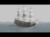 Pirate Ship In The Middle Of The Ocean 3D model_1