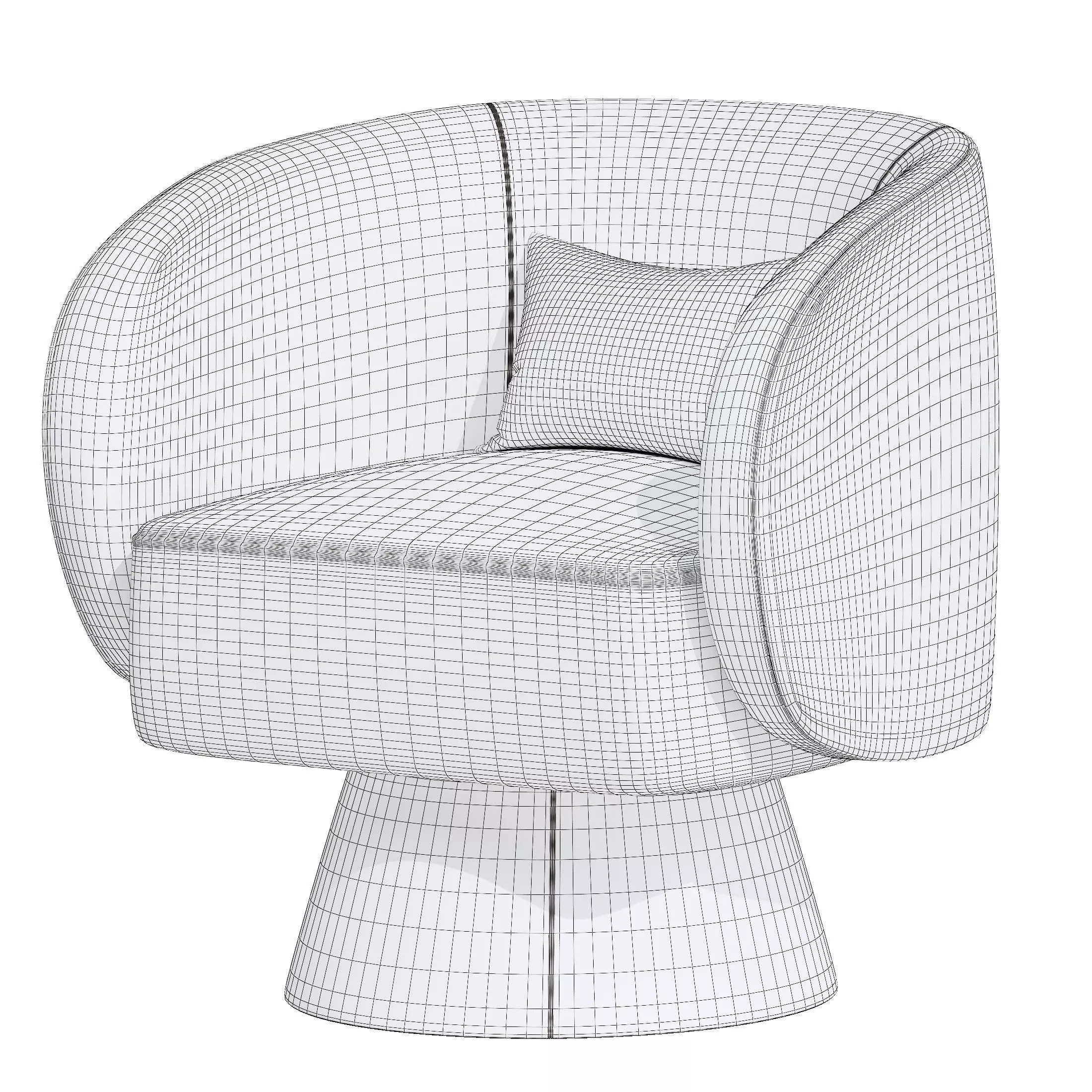 Arm chair 03 Low-poly 3D model_5