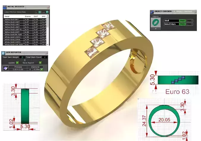 Men STL 3DM Wide Geometric Band model mr0303