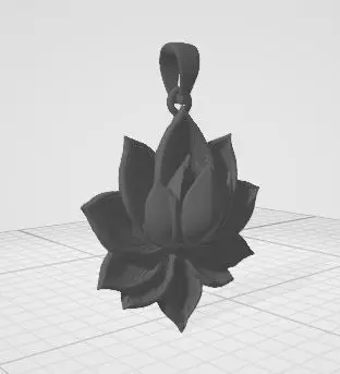 Golden Lotus Flower Pendant 3D print model_6