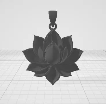 Golden Lotus Flower Pendant 3D print model_9
