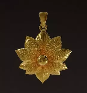 Golden Lotus Flower Pendant 3D print model_4