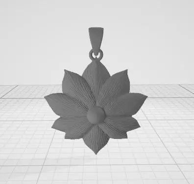 Golden Lotus Flower Pendant 3D print model_5
