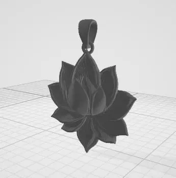 Golden Lotus Flower Pendant 3D print model_7
