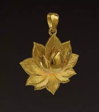 Golden Lotus Flower Pendant 3D print model_3