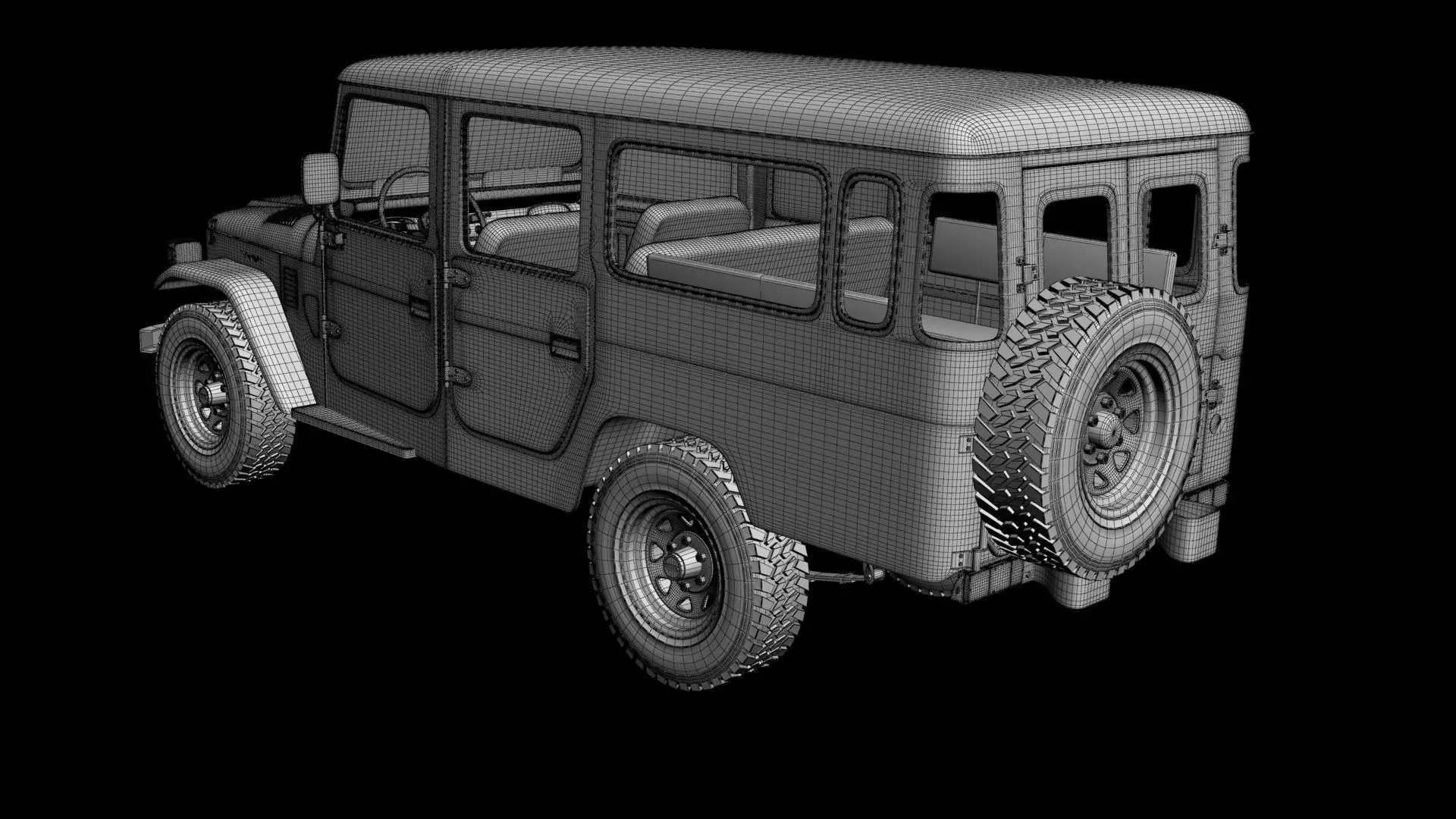 Toyota FJ44 Crew Cab 3D model_21