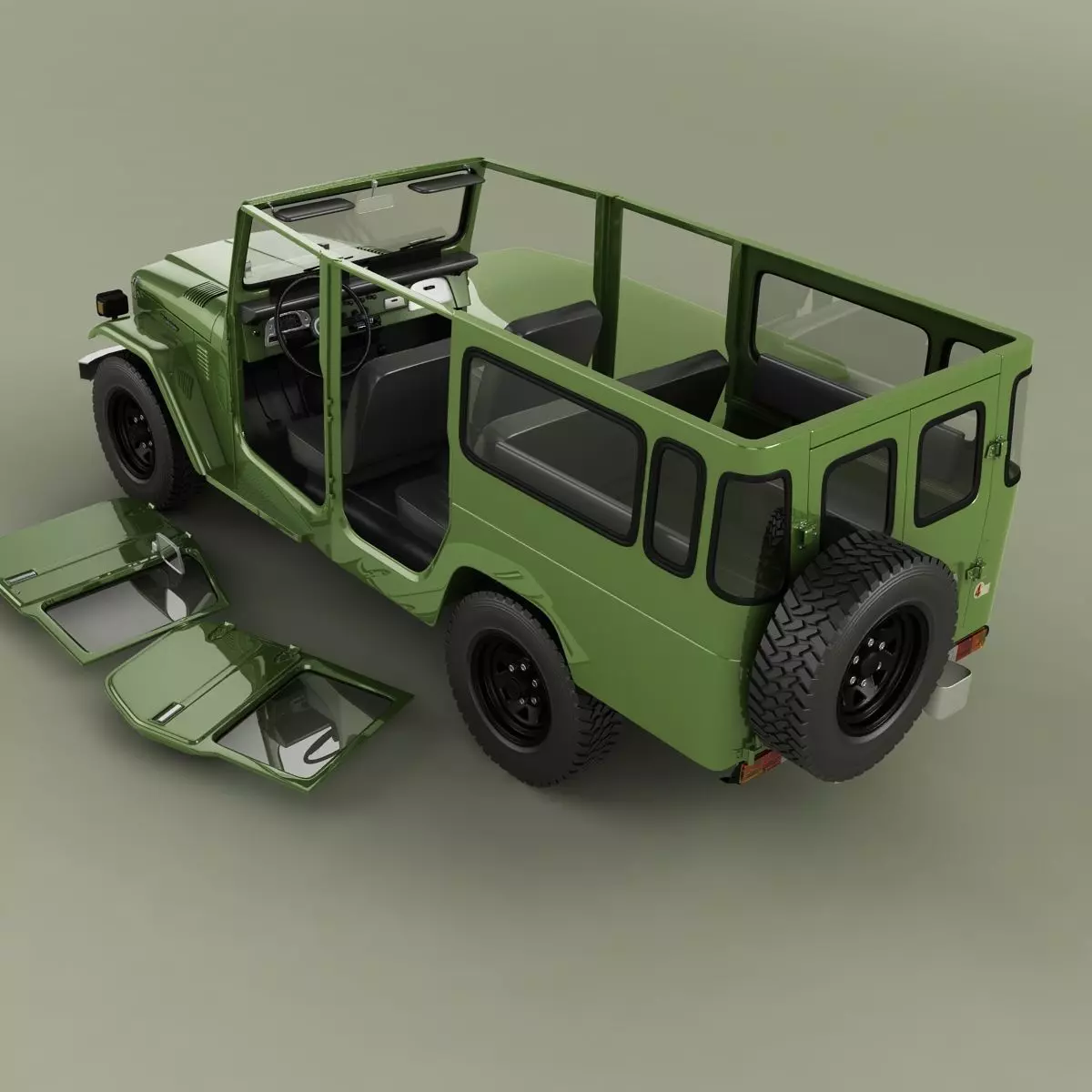 Toyota FJ44 Crew Cab 3D model_8