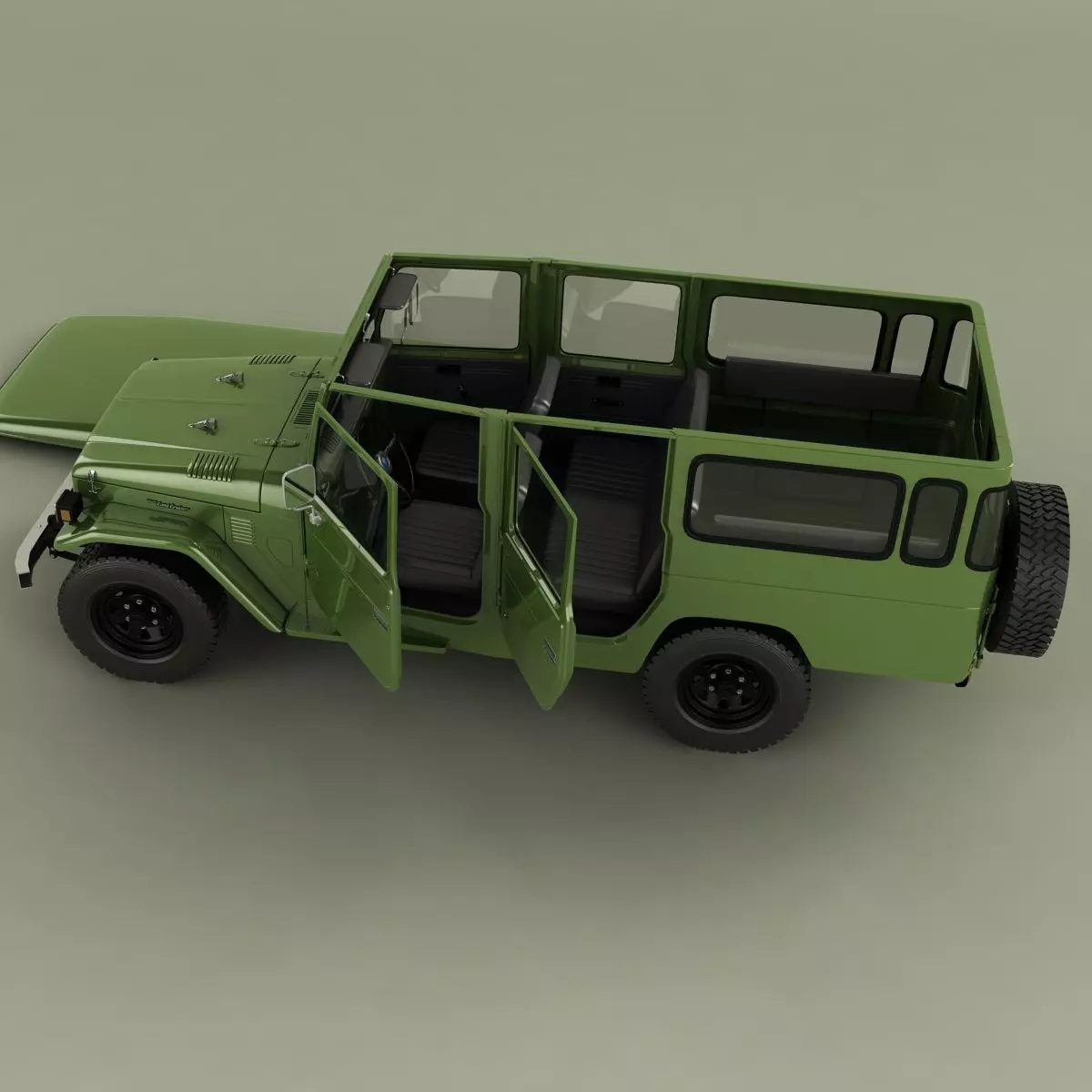Toyota FJ44 Crew Cab 3D model_7