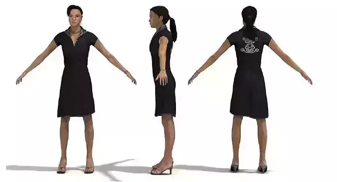 Office Woman 3D Model Business Female Character