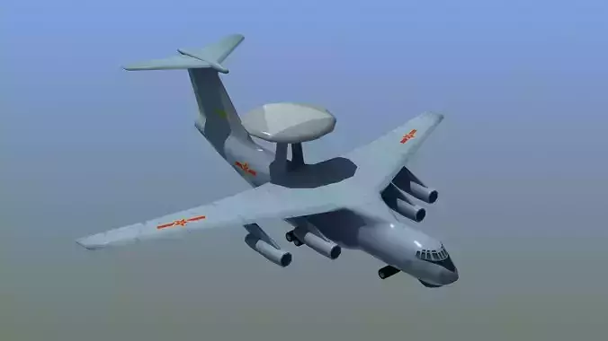 KJ2000 Chinese AWACS Low-poly 3D model