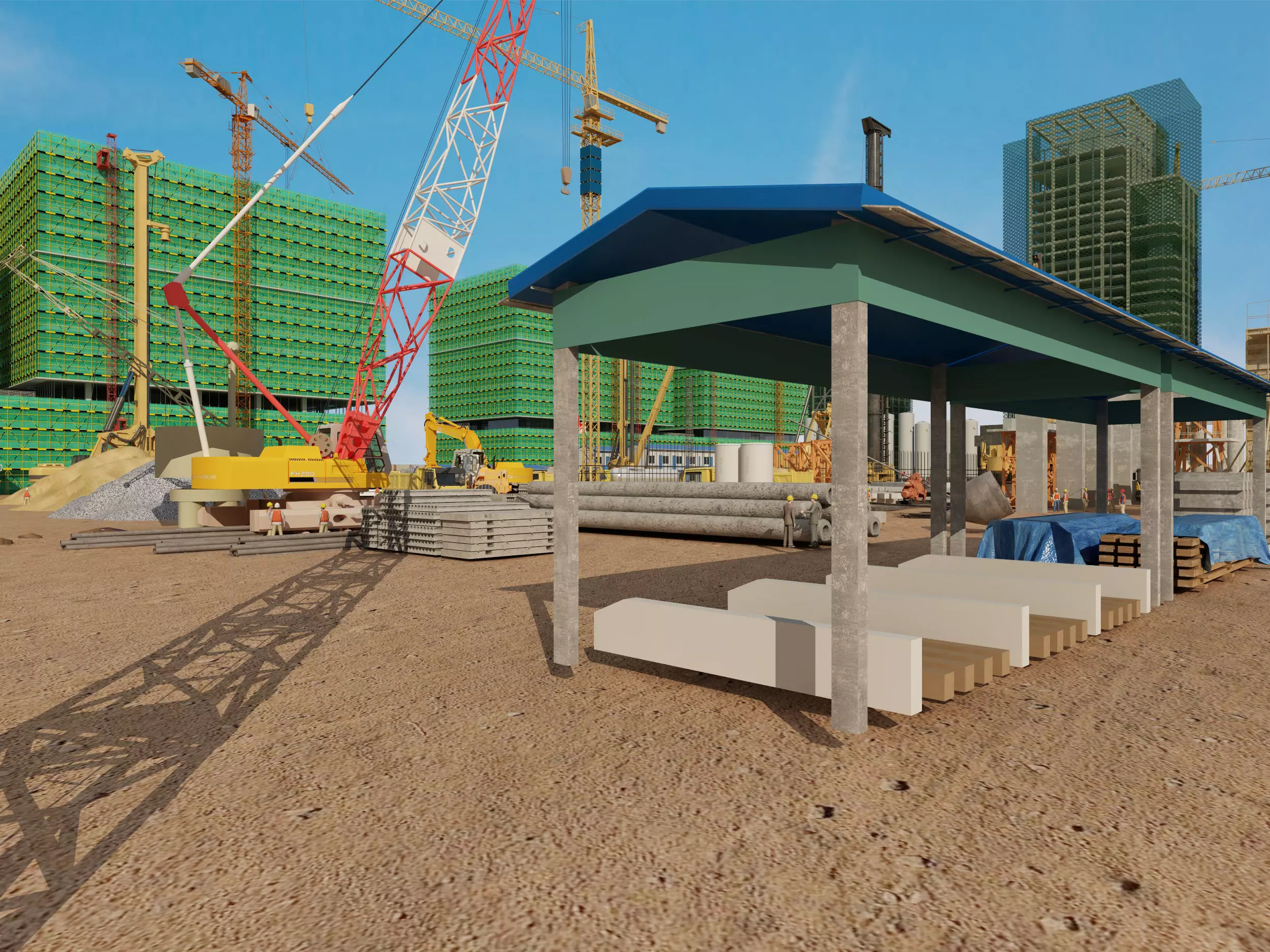 construction site Low-poly 3D model_9