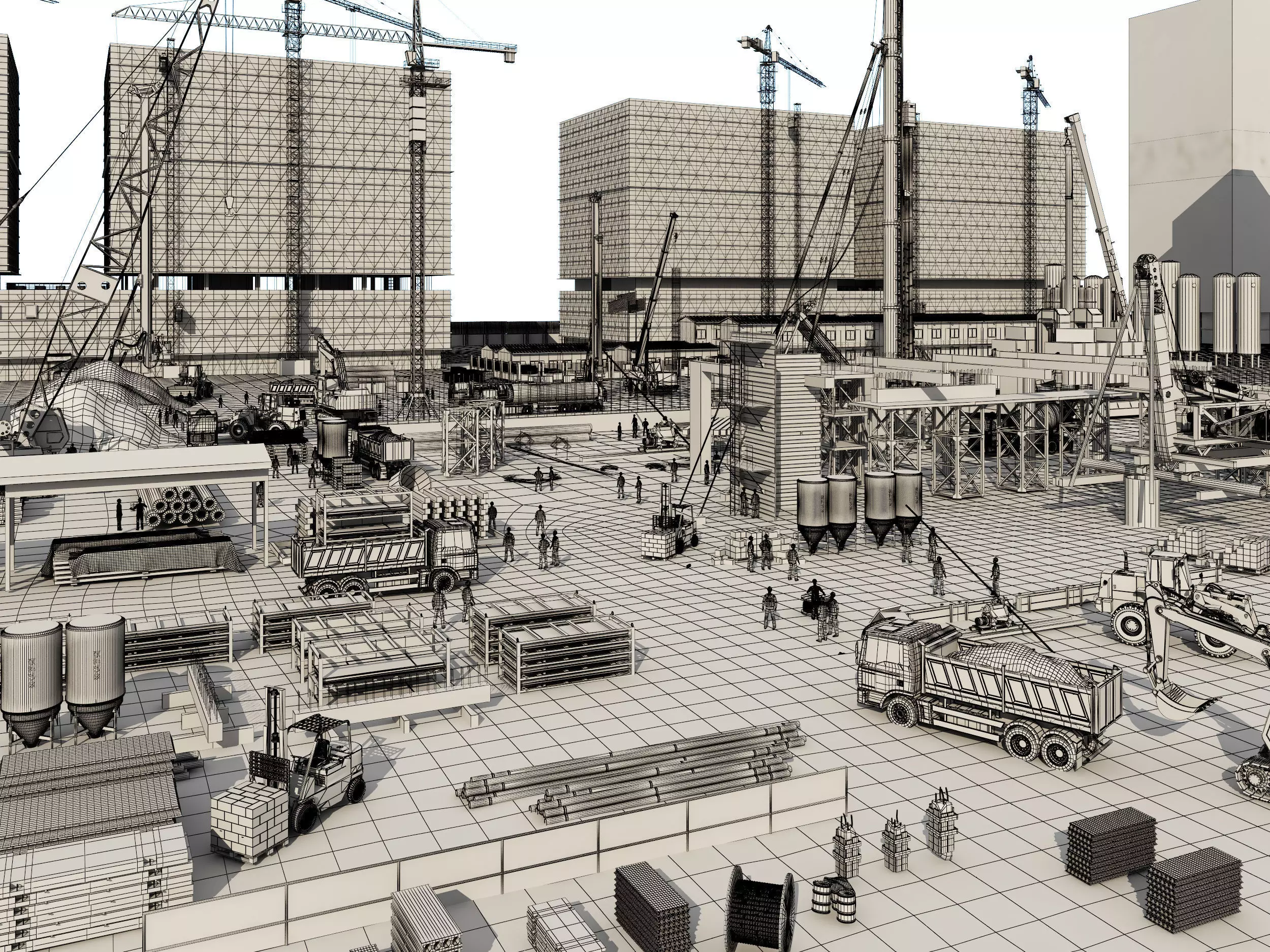 construction site Low-poly 3D model_13