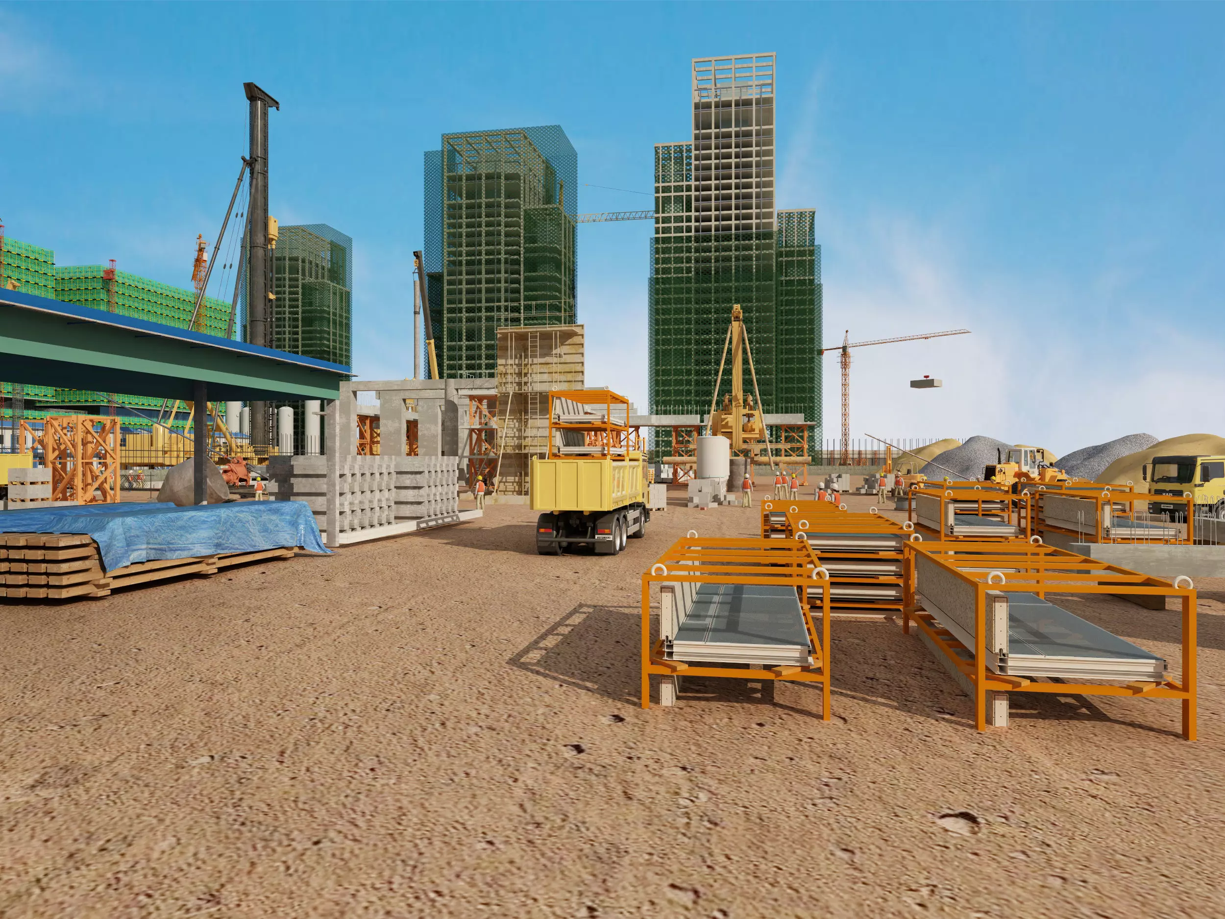 construction site Low-poly 3D model_8