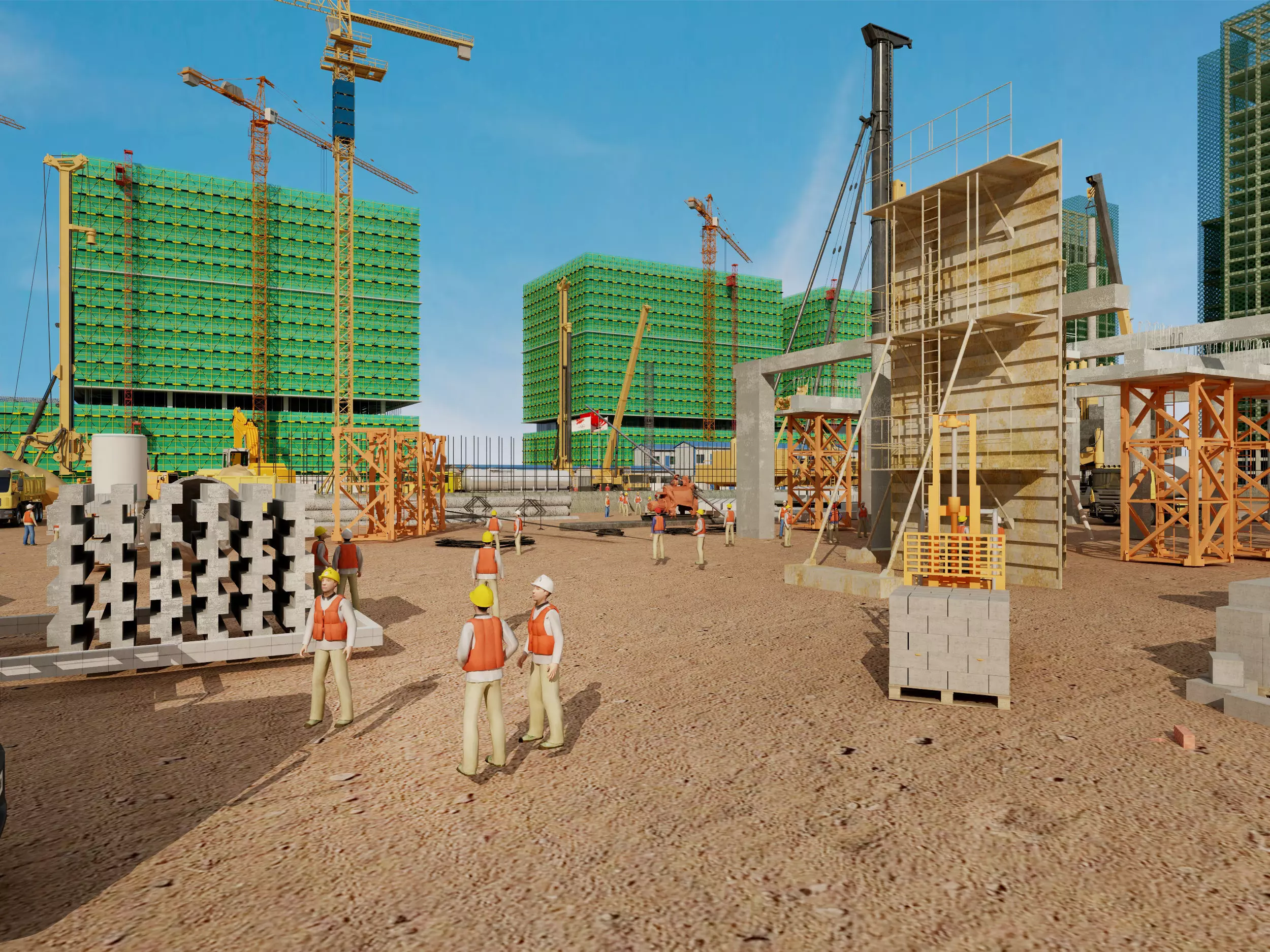 construction site Low-poly 3D model_1