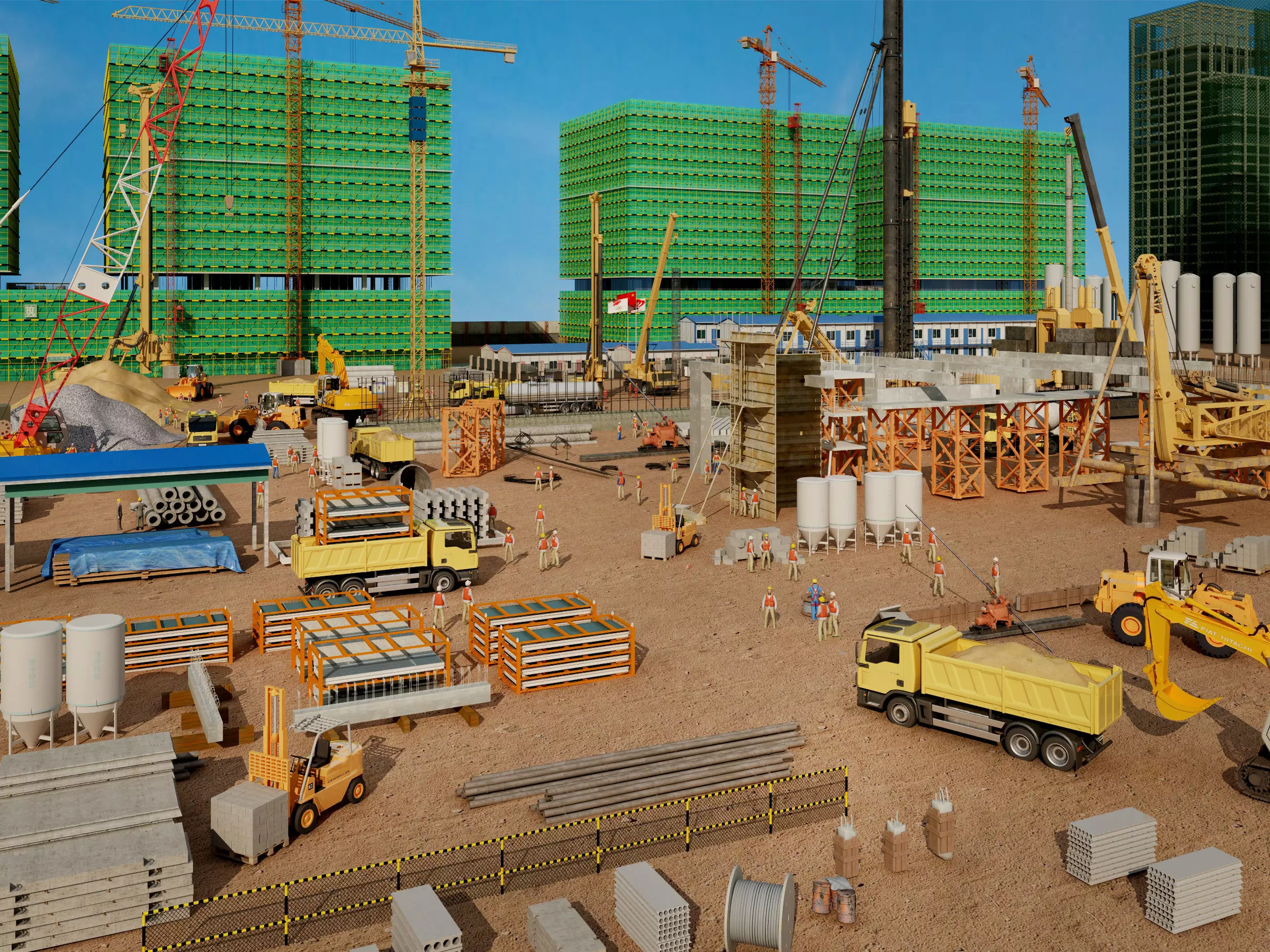 construction site Low-poly 3D model_0