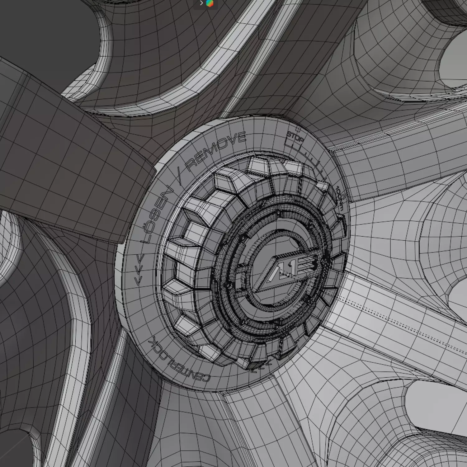 AL13 R140 Centerlock wheel 3D model_7