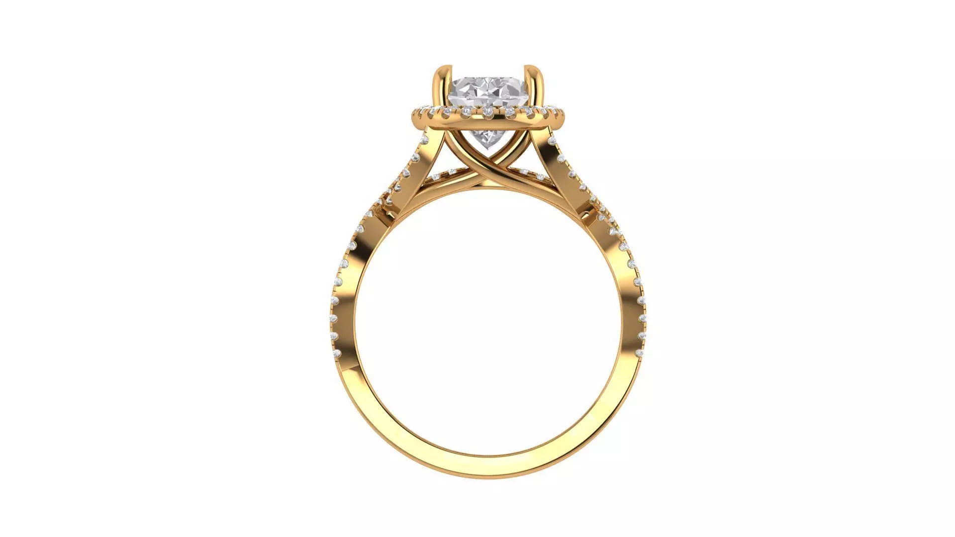 Oval Engagement Ring 3D print model_5