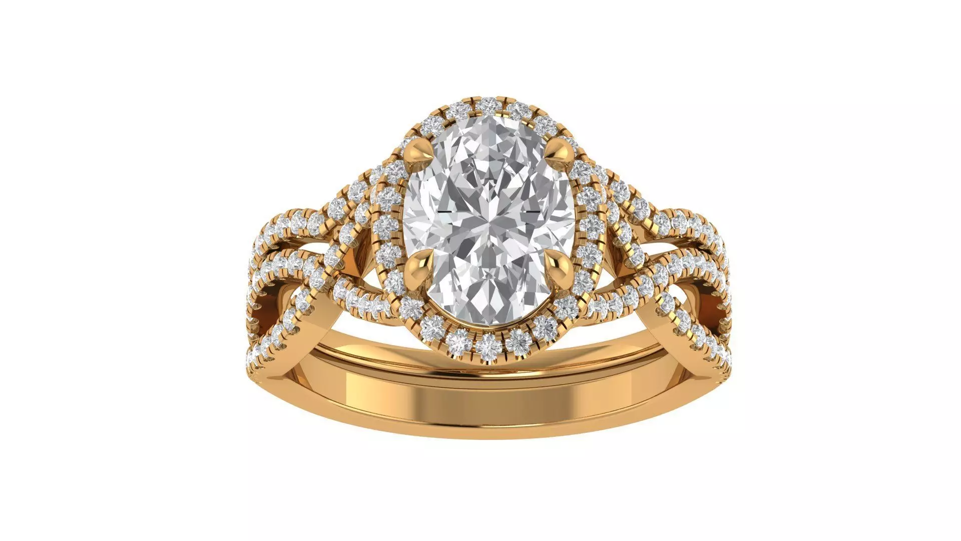 Oval Engagement Ring 3D print model_3