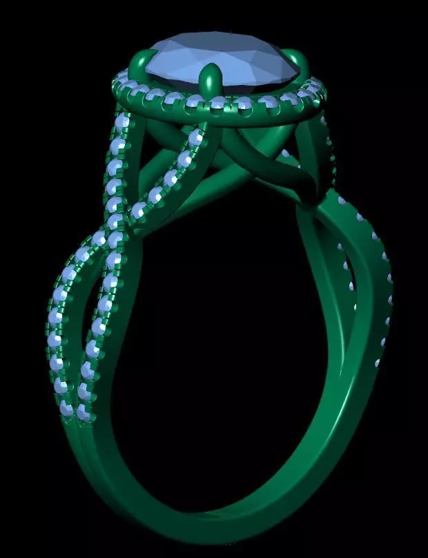 Oval Engagement Ring 3D print model_15