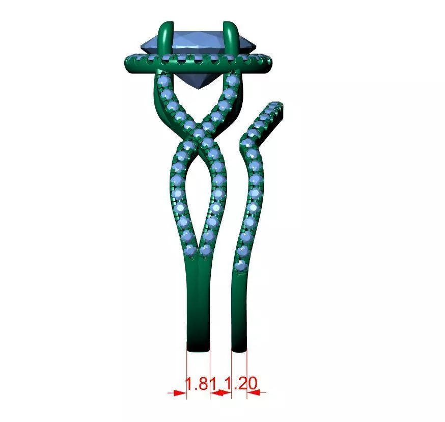 Oval Engagement Ring 3D print model_7