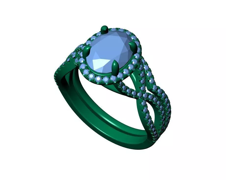 Oval Engagement Ring 3D print model_8