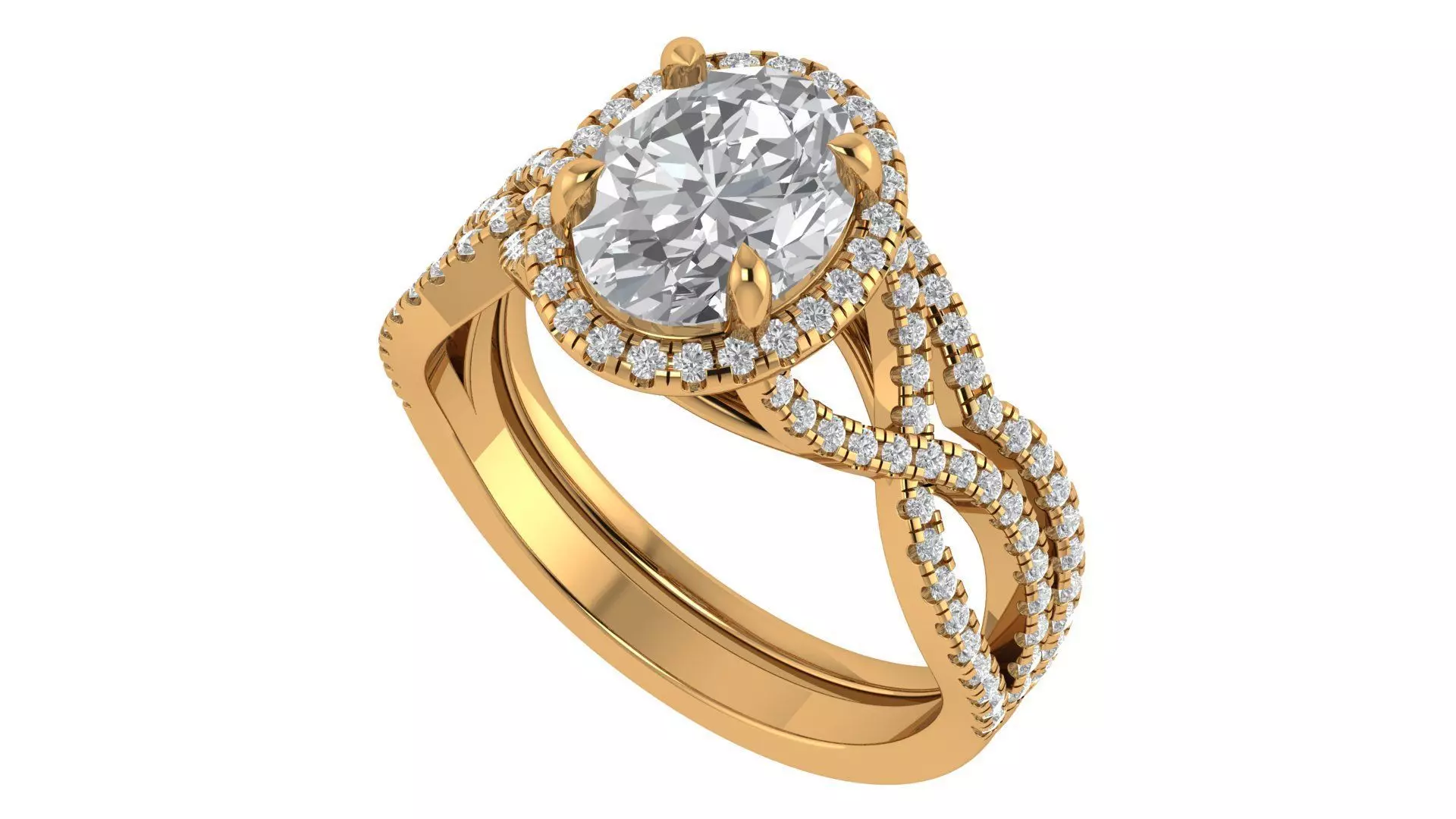 Oval Engagement Ring 3D print model_4