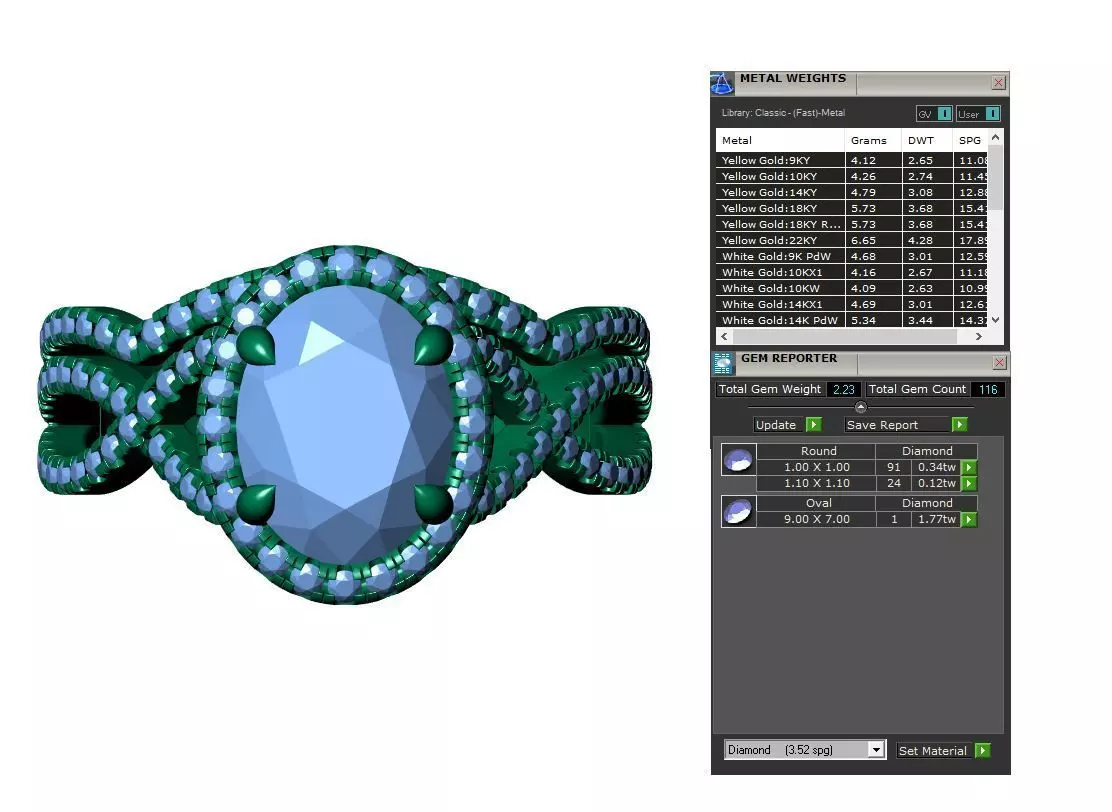 Oval Engagement Ring 3D print model_9