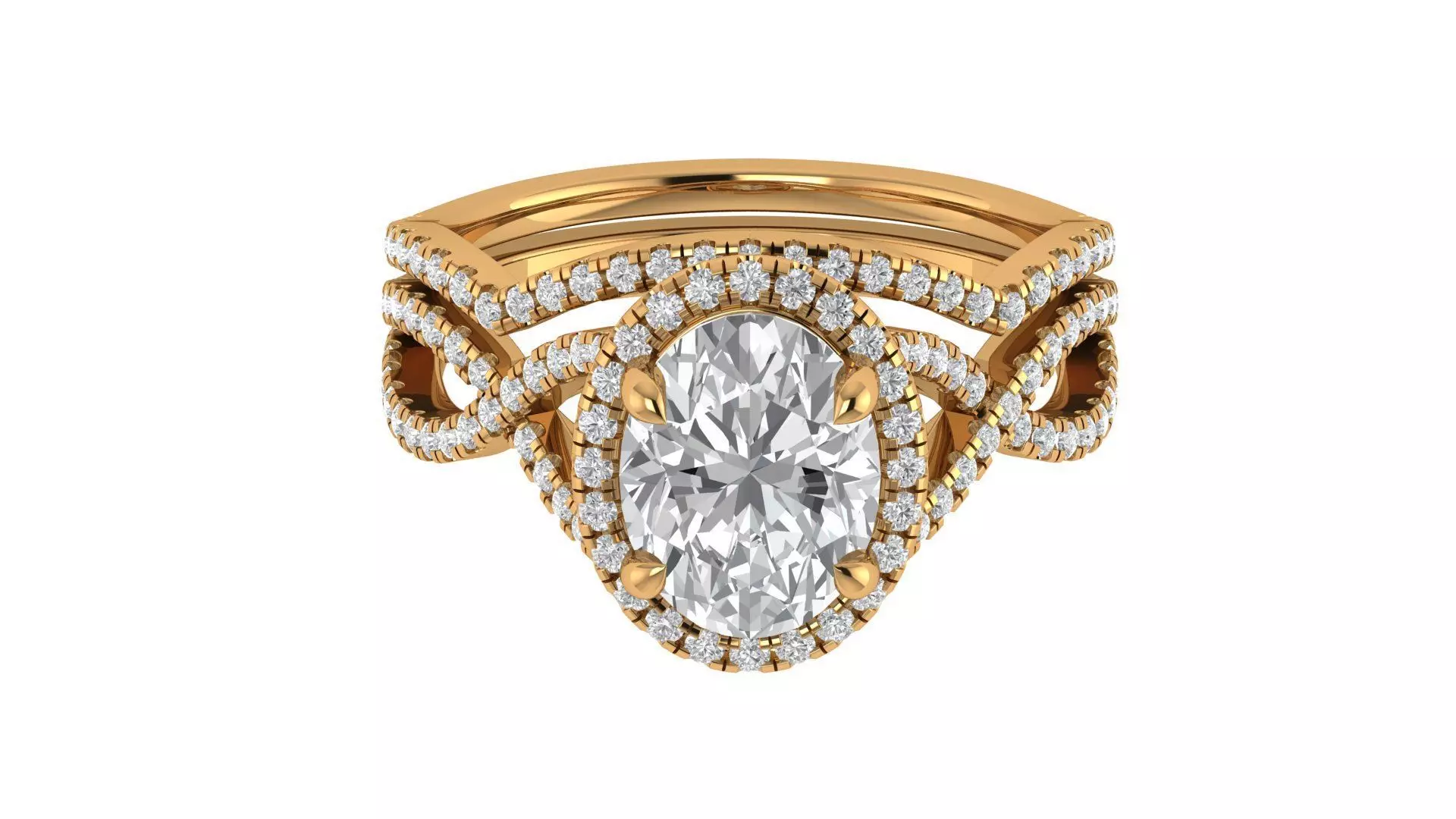 Oval Engagement Ring 3D print model_0